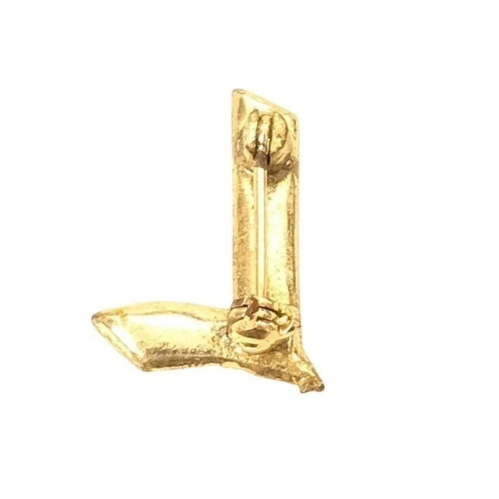 Vintage Small Monogram‎ L Initial Aurora Borealis Rhinestone Scatter Pin Brooch